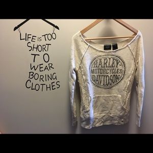 HARLEY OFF THE SHOULDER HOODIE